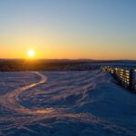 Pôr do sol em Saariselkä – Finlândia
