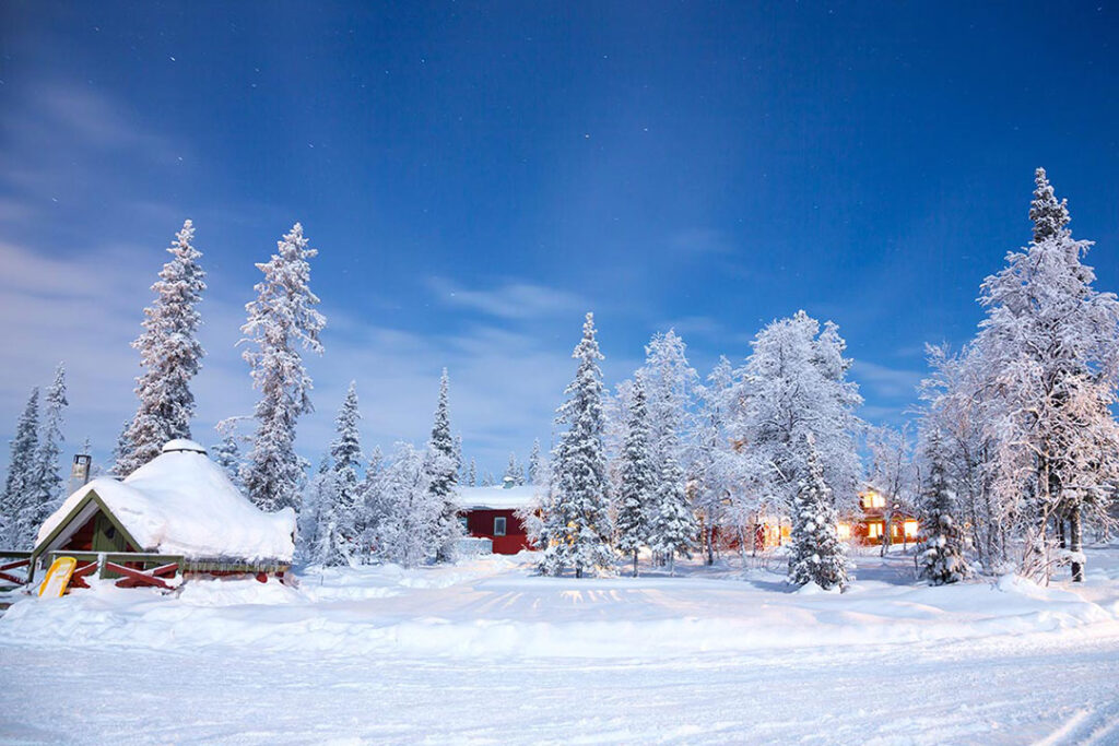 Paisagem congelada na região de Abiko e Kiruna
