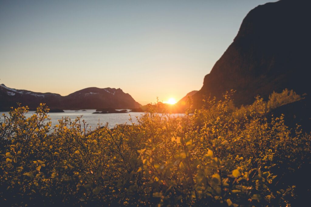 sol-da-meia-noite-lofoten-noruega