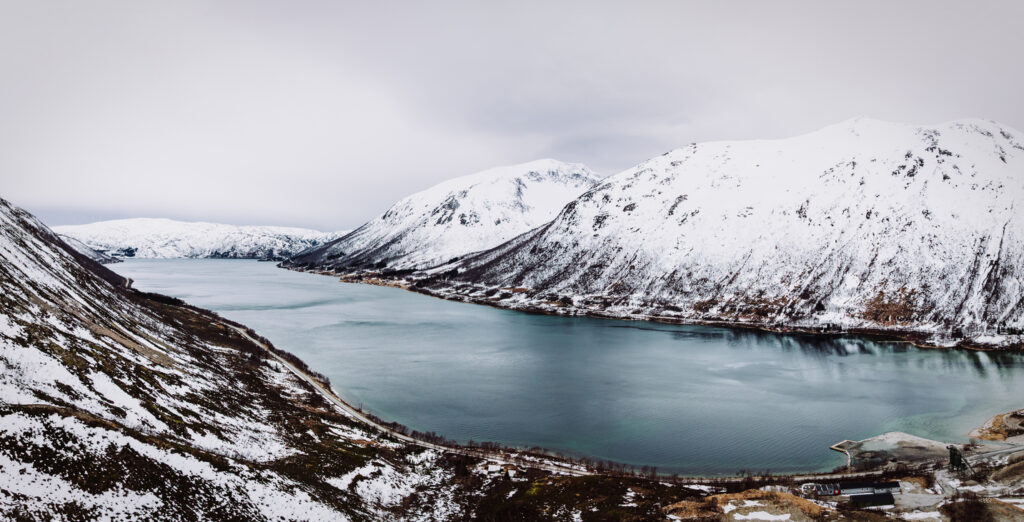 Norway Arctic Circle Nordfjorden Tverrbotn Kvaloya Island in Winter Tromso Troms Norway