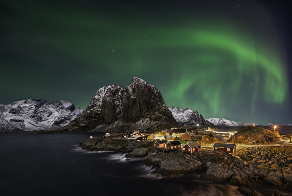 Aurora boreal em Lofoten 