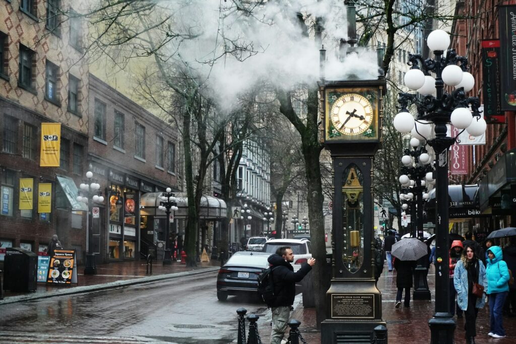 Relógio a vapor de Gastown em Vancouver Canadá