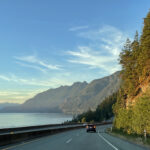 Beautiful sunset over the Sea-to-Sky Highway 99