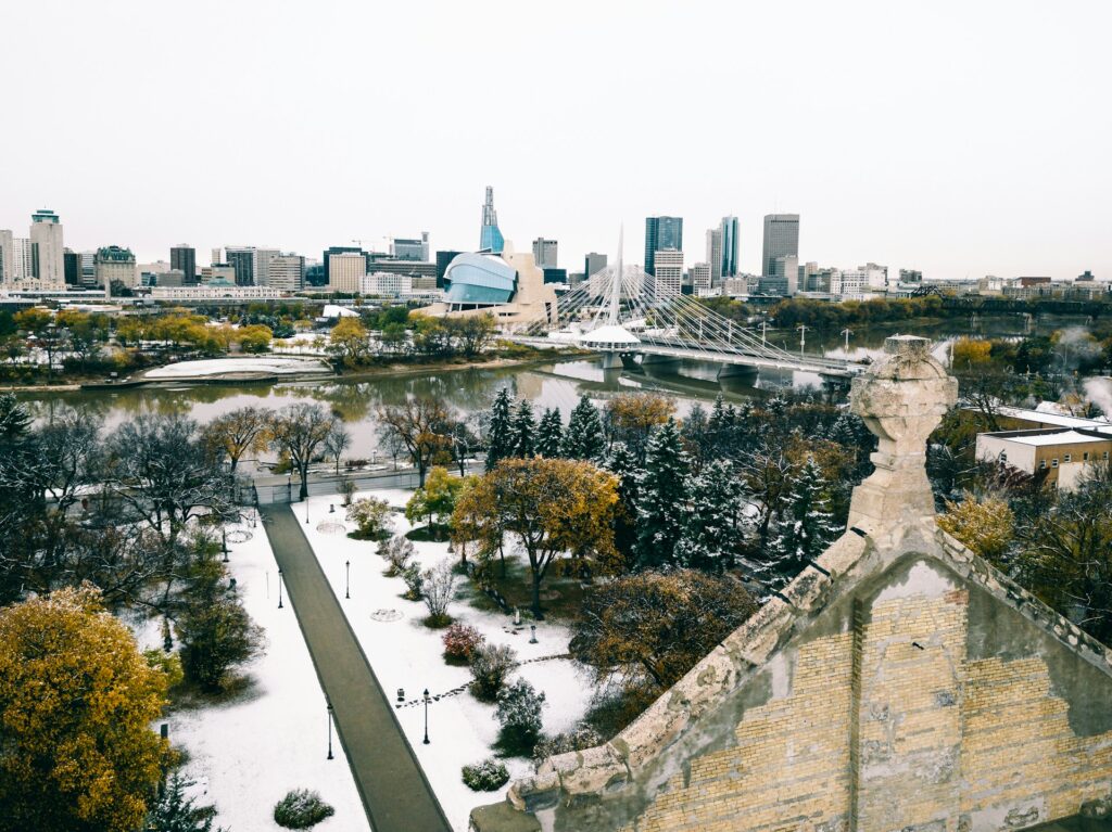 Vista de Winnipeg no Canadá
