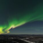 Aurora Boreal sobre Cleary Summit Aurora Viewing Area – Fairbanks – Alasca