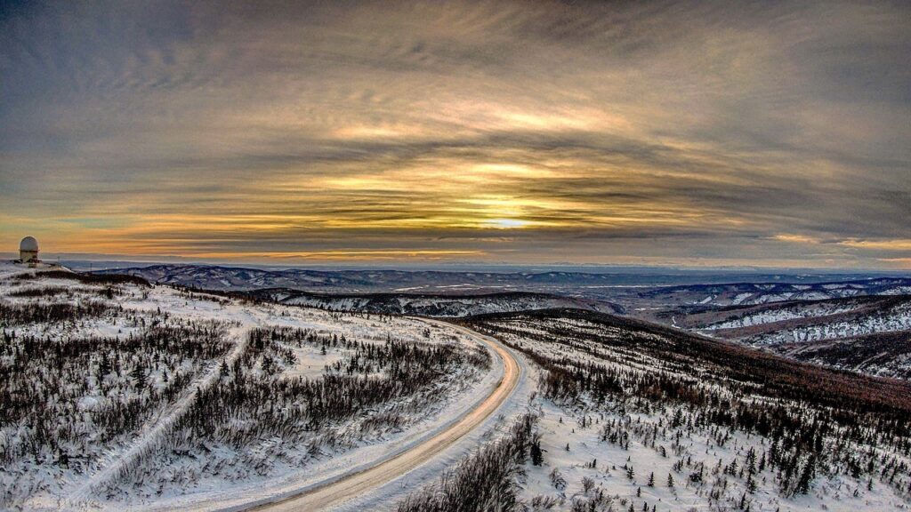 Nascer do sol em Fairbanks - Alasca