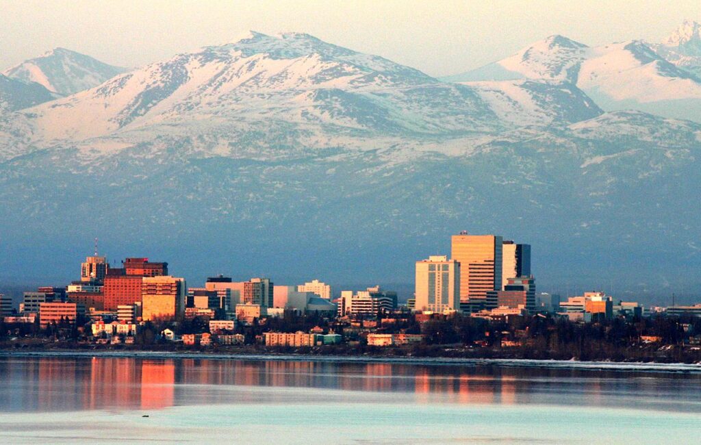 Vista da cidade de Anchorage - Alasca