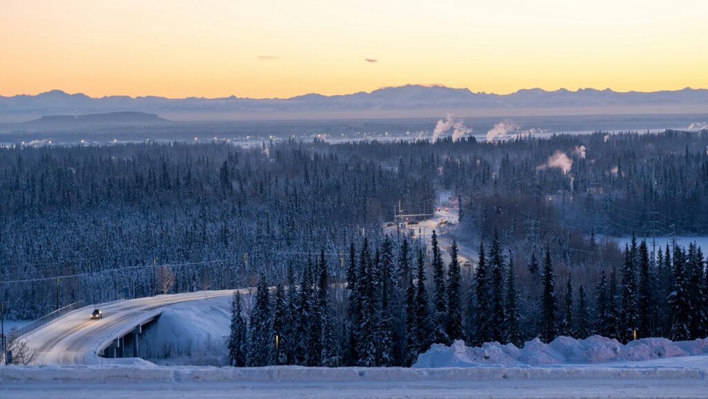 Yukon Drive no inverno - Fairbanks - Alasca